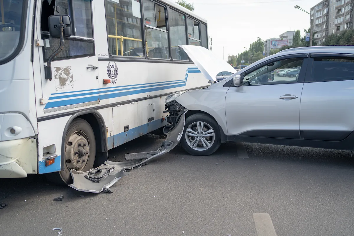 Bus is involved in accident